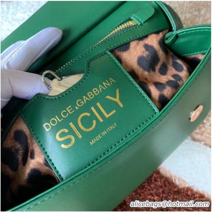 Luxury Cheap Dolce & Gabbana Origianl Leather Shoulder Bag 5157 Green