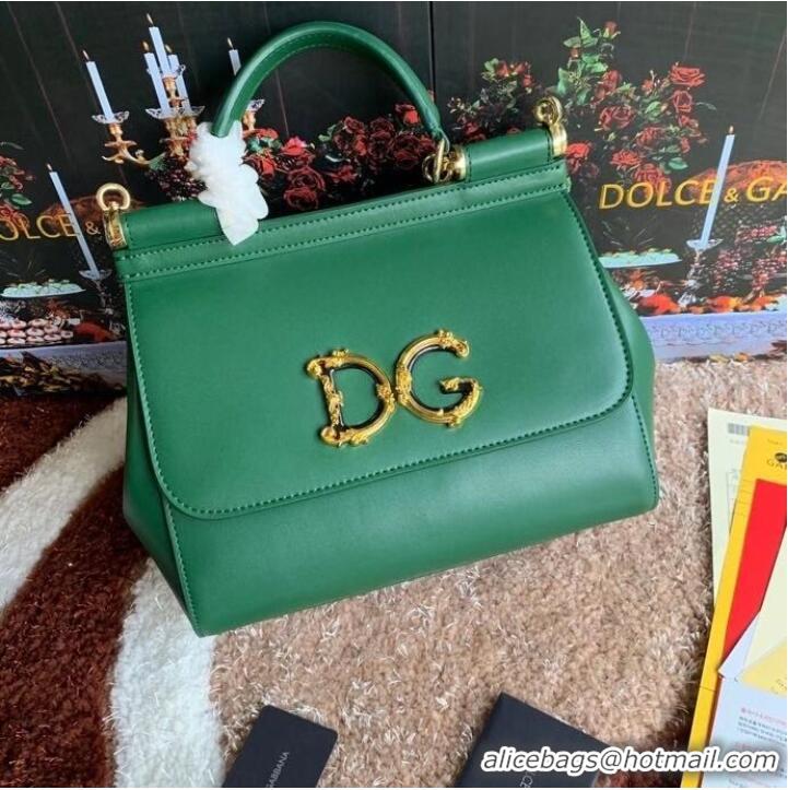 Luxury Cheap Dolce & Gabbana Origianl Leather Shoulder Bag 5157 Green