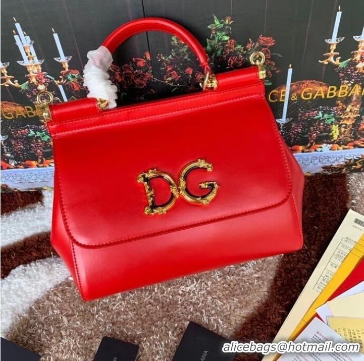 Buy Classic Dolce & Gabbana Origianl Leather Shoulder Bag 5157 Red