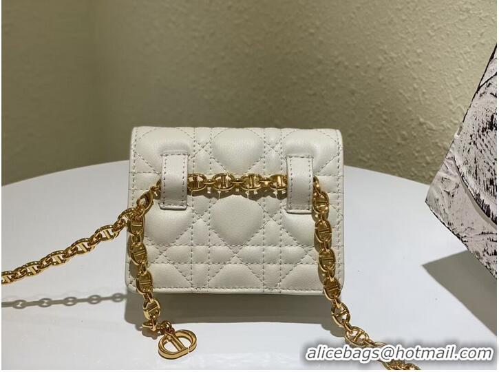 Famous Brand DIOR MINI BOBBY BAG Gradient Cannage Lambskin C0952 white