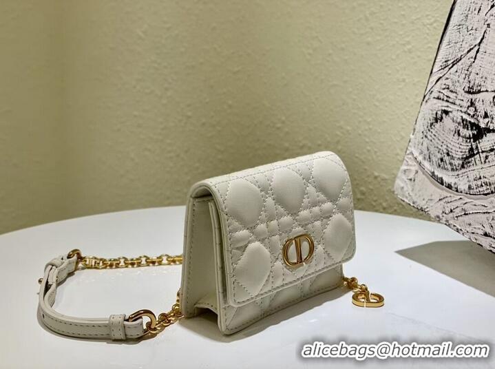 Famous Brand DIOR MINI BOBBY BAG Gradient Cannage Lambskin C0952 white