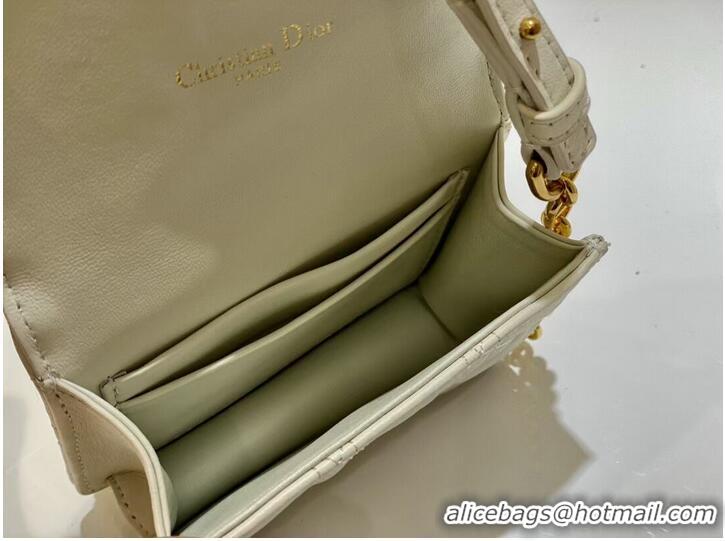 Famous Brand DIOR MINI BOBBY BAG Gradient Cannage Lambskin C0952 white