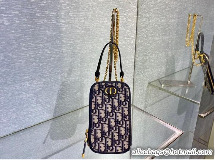 Super Quality DIOR MINI BOBBY BAG Embroidery C0955A dark blue