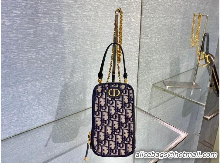 Super Quality DIOR MINI BOBBY BAG Embroidery C0955A dark blue