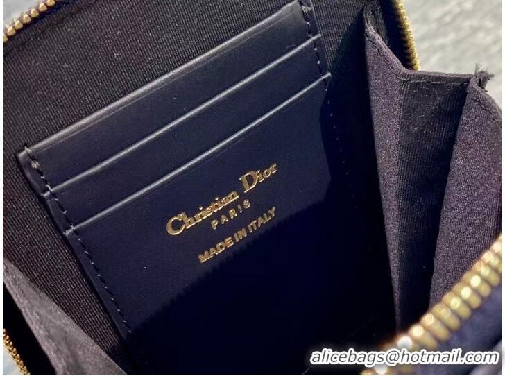 Super Quality DIOR MINI BOBBY BAG Embroidery C0955A dark blue