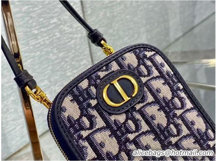 Super Quality DIOR MINI BOBBY BAG Embroidery C0955A dark blue