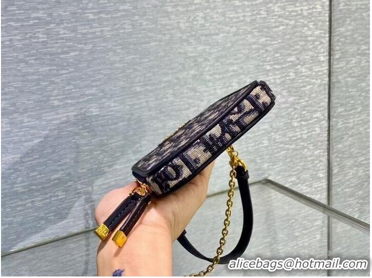 Super Quality DIOR MINI BOBBY BAG Embroidery C0955A dark blue