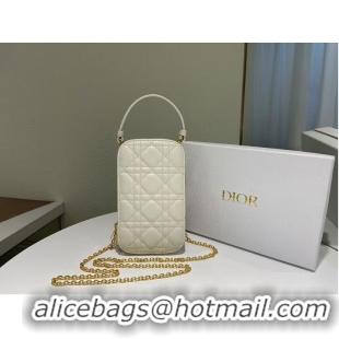 Promotional DIOR MINI BOBBY BAG Gradient Cannage Lambskin C0955 white