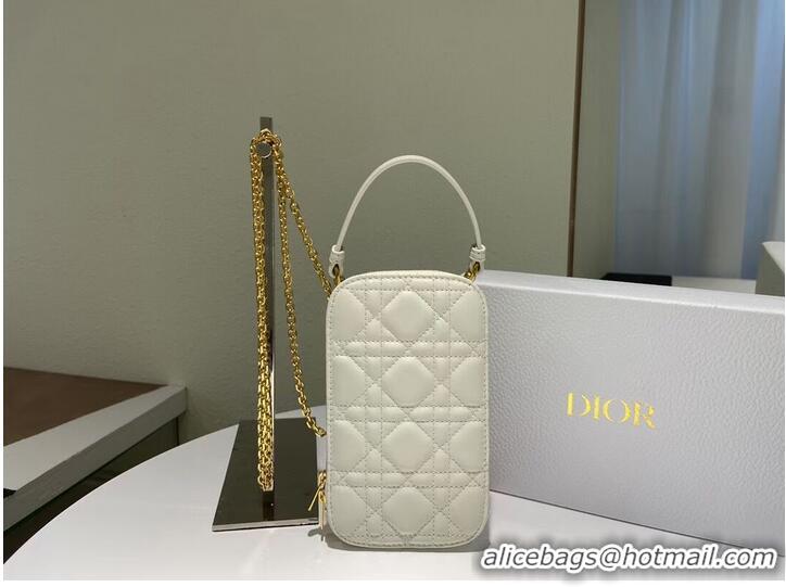 Promotional DIOR MINI BOBBY BAG Gradient Cannage Lambskin C0955 white