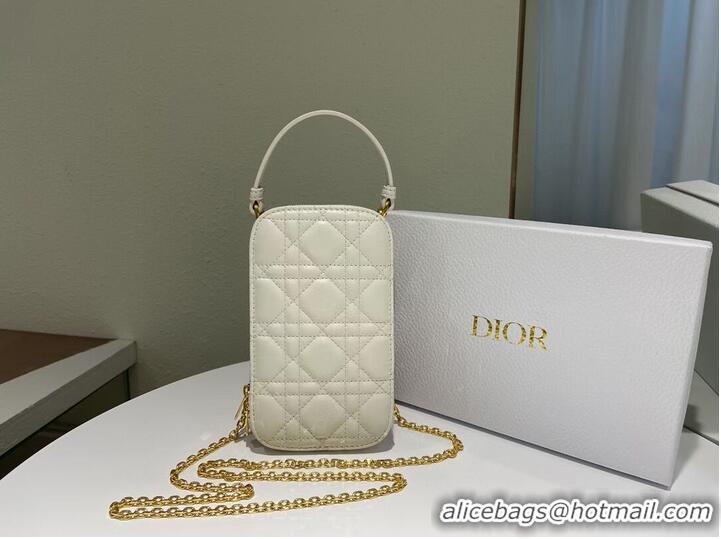 Promotional DIOR MINI BOBBY BAG Gradient Cannage Lambskin C0955 white