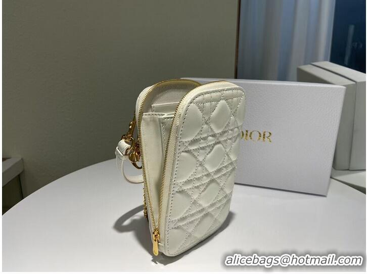 Promotional DIOR MINI BOBBY BAG Gradient Cannage Lambskin C0955 white