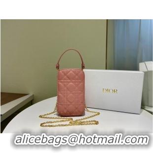 Good Quality DIOR MINI BOBBY BAG Gradient Cannage Lambskin C0955 pink