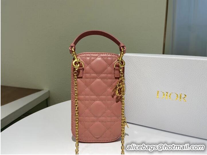 Good Quality DIOR MINI BOBBY BAG Gradient Cannage Lambskin C0955 pink