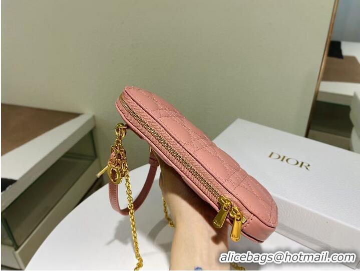 Good Quality DIOR MINI BOBBY BAG Gradient Cannage Lambskin C0955 pink