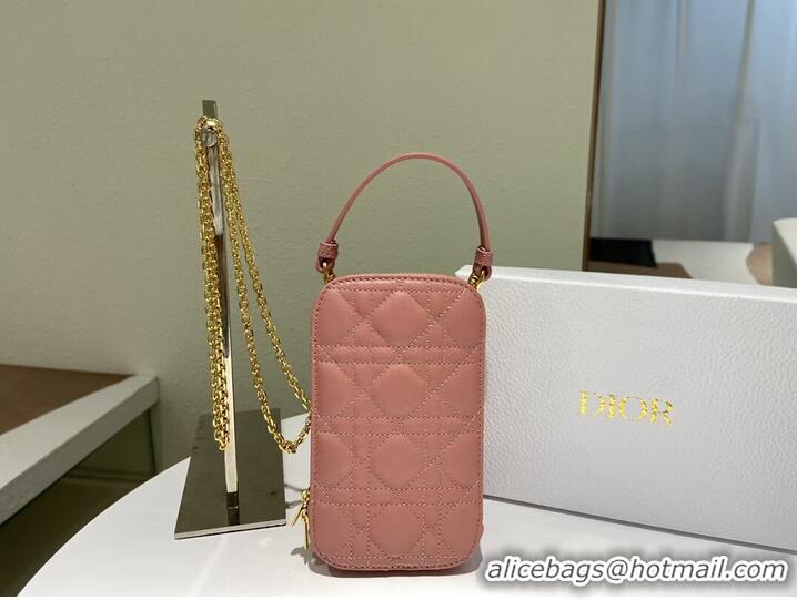 Good Quality DIOR MINI BOBBY BAG Gradient Cannage Lambskin C0955 pink