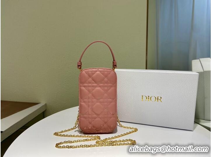 Good Quality DIOR MINI BOBBY BAG Gradient Cannage Lambskin C0955 pink