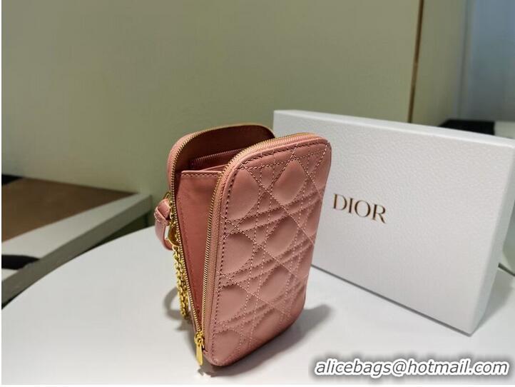 Good Quality DIOR MINI BOBBY BAG Gradient Cannage Lambskin C0955 pink