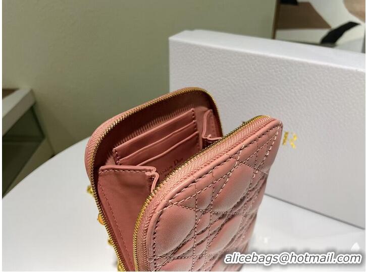 Good Quality DIOR MINI BOBBY BAG Gradient Cannage Lambskin C0955 pink