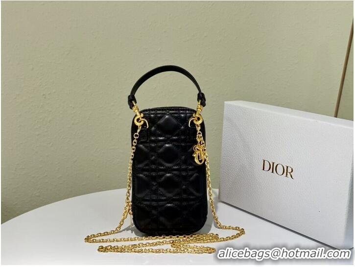 Top Grade DIOR MINI BOBBY BAG Gradient Cannage Lambskin C0955 black