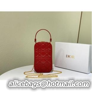 Low Cost DIOR MINI BOBBY BAG Gradient Cannage Lambskin C0955 red