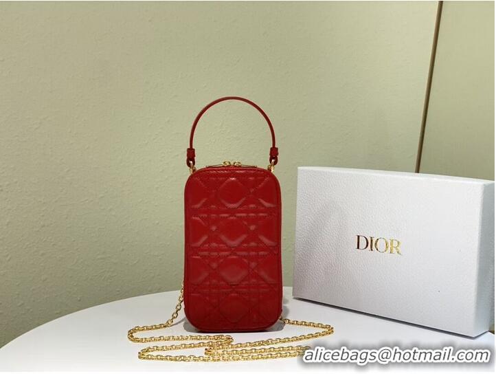 Low Cost DIOR MINI BOBBY BAG Gradient Cannage Lambskin C0955 red