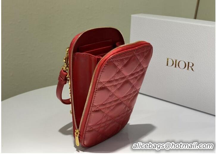 Low Cost DIOR MINI BOBBY BAG Gradient Cannage Lambskin C0955 red