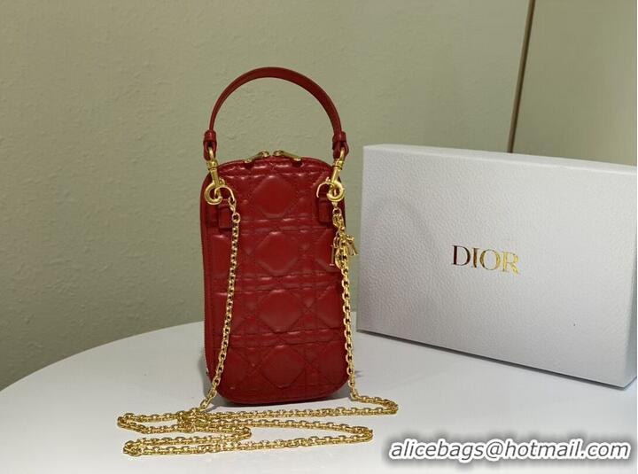 Low Cost DIOR MINI BOBBY BAG Gradient Cannage Lambskin C0955 red