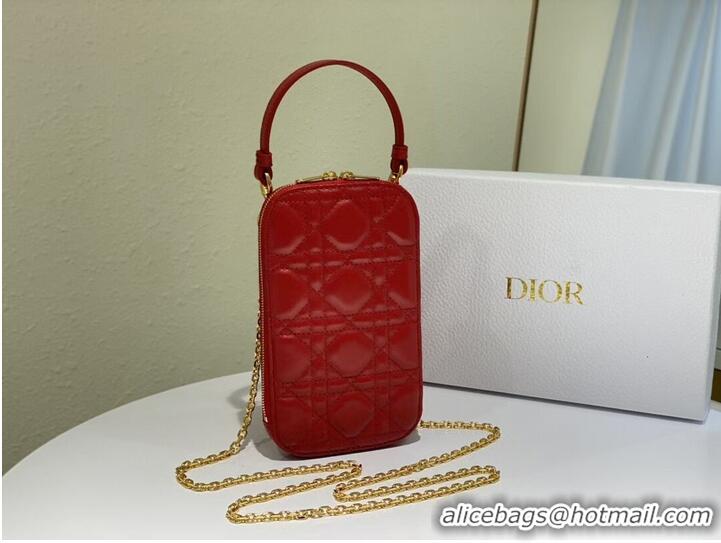 Low Cost DIOR MINI BOBBY BAG Gradient Cannage Lambskin C0955 red