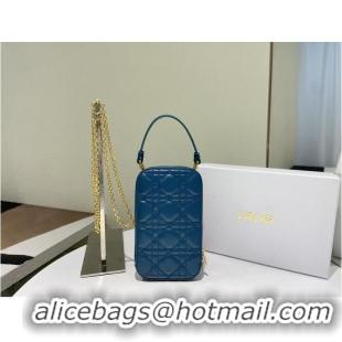 Super Quality DIOR MINI BOBBY BAG Gradient Cannage Lambskin C0955 blue