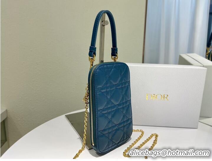 Super Quality DIOR MINI BOBBY BAG Gradient Cannage Lambskin C0955 blue