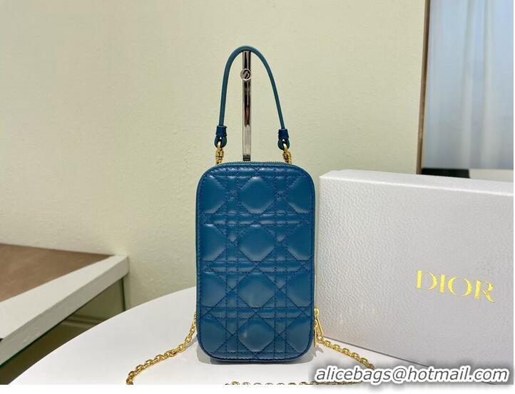 Super Quality DIOR MINI BOBBY BAG Gradient Cannage Lambskin C0955 blue