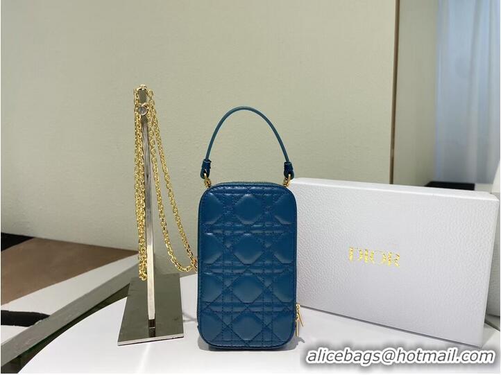 Super Quality DIOR MINI BOBBY BAG Gradient Cannage Lambskin C0955 blue