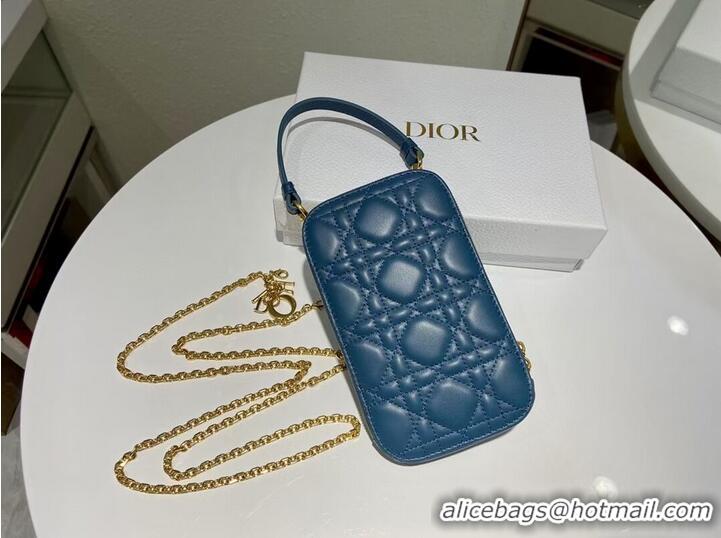 Super Quality DIOR MINI BOBBY BAG Gradient Cannage Lambskin C0955 blue