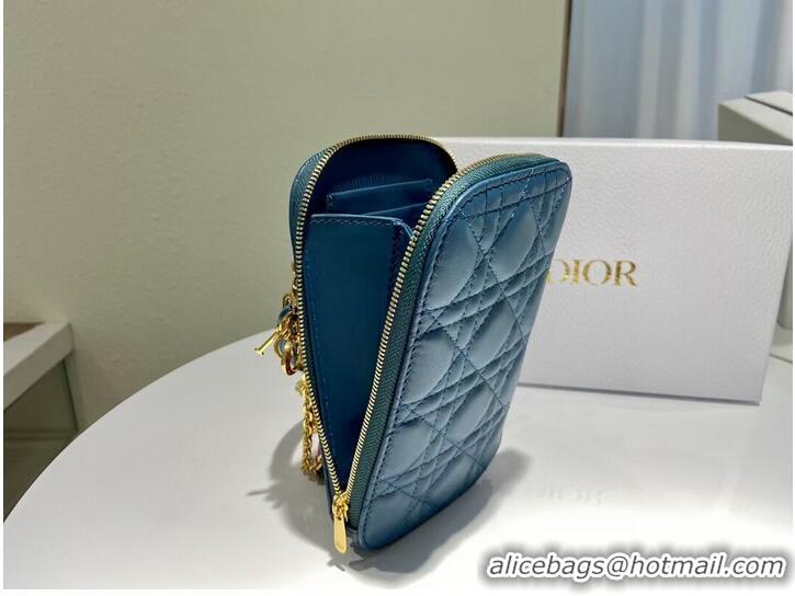 Super Quality DIOR MINI BOBBY BAG Gradient Cannage Lambskin C0955 blue