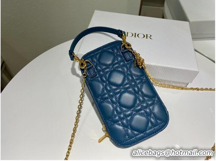 Super Quality DIOR MINI BOBBY BAG Gradient Cannage Lambskin C0955 blue