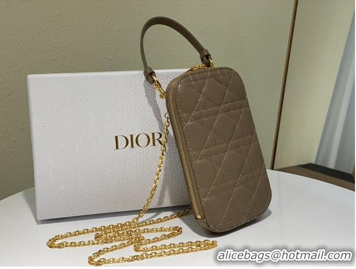 Promotional DIOR MINI BOBBY BAG Gradient Cannage Lambskin C0955 dark pink