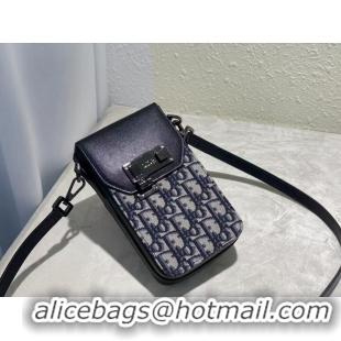 Discount DIOR MINI BOBBY BAG Embroidery C0977A dark blue