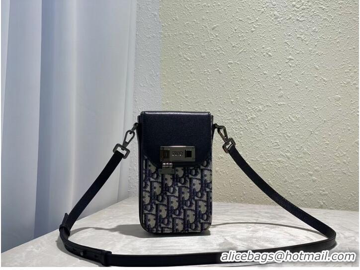 Discount DIOR MINI BOBBY BAG Embroidery C0977A dark blue