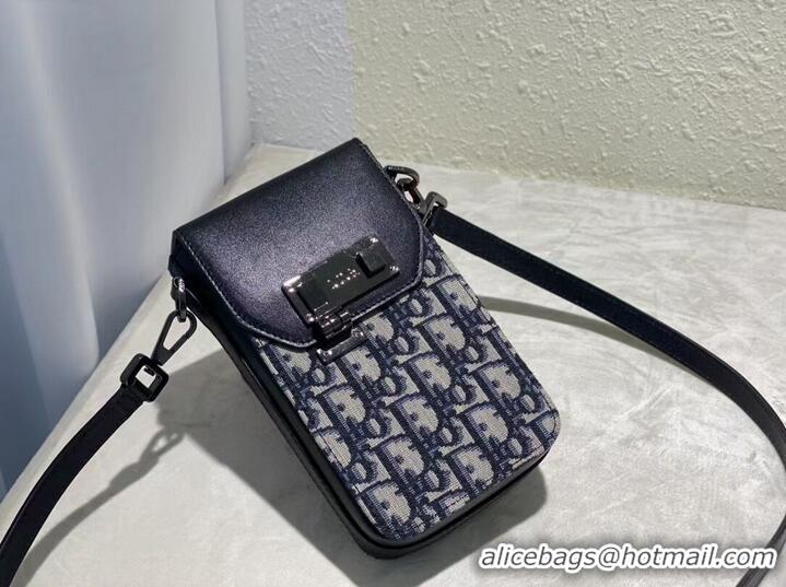 Discount DIOR MINI BOBBY BAG Embroidery C0977A dark blue