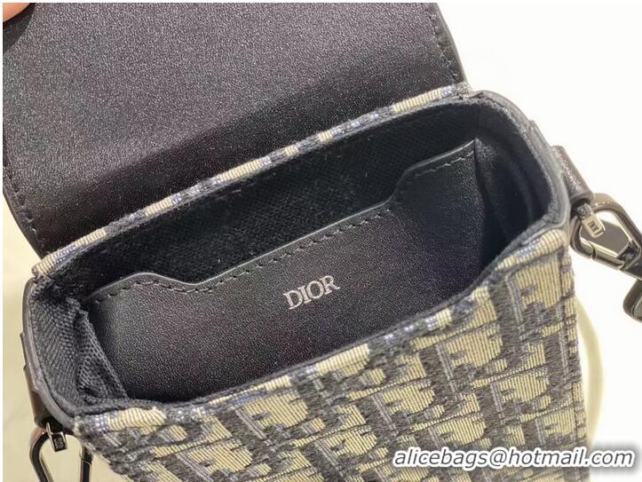 Discount DIOR MINI BOBBY BAG Embroidery C0977A dark blue