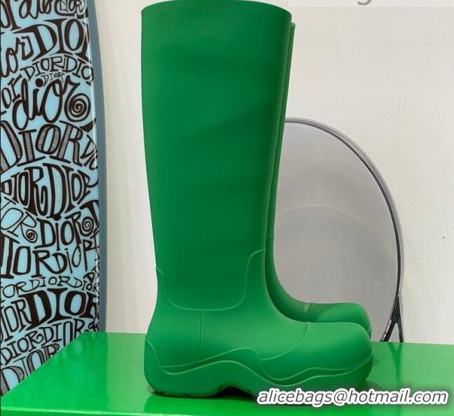 Shop Duplicate Bottega Veneta Puddle Rubber High Boots 112206 Grass Green