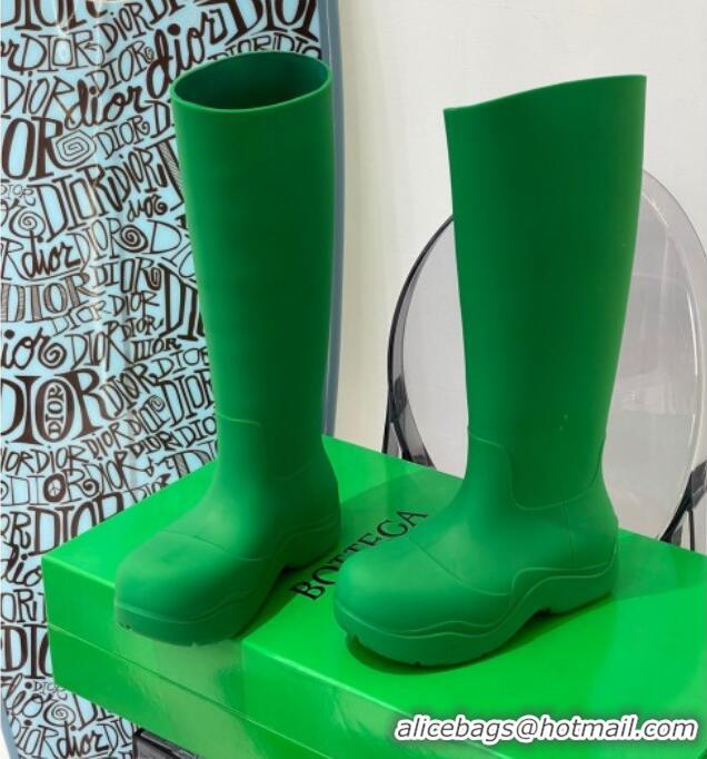 Shop Duplicate Bottega Veneta Puddle Rubber High Boots 112206 Grass Green