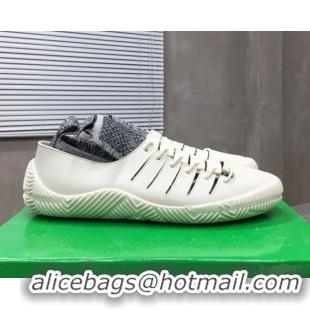 Good Looking Bottega Veneta Climber Rubber Lace-up Sneakers 112207 White