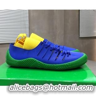 New Style Bottega Veneta Climber Rubber Lace-up Sneakers 112208 Yellow/Blue/Green