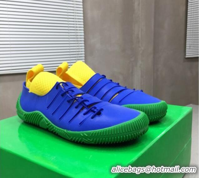 New Style Bottega Veneta Climber Rubber Lace-up Sneakers 112208 Yellow/Blue/Green