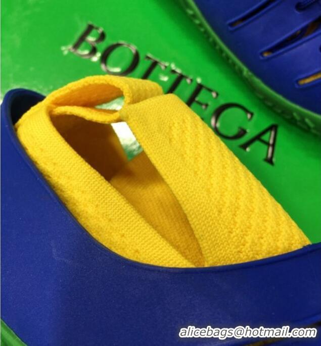 New Style Bottega Veneta Climber Rubber Lace-up Sneakers 112208 Yellow/Blue/Green