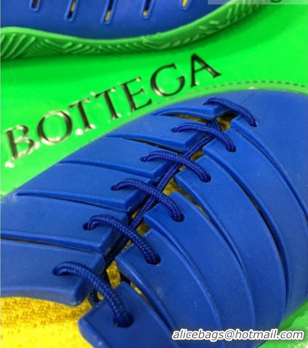 New Style Bottega Veneta Climber Rubber Lace-up Sneakers 112208 Yellow/Blue/Green