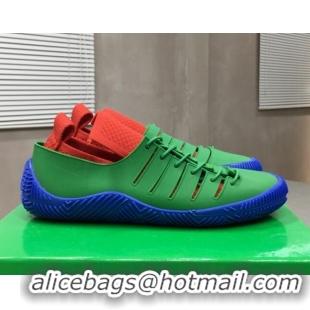 Stylish Bottega Veneta Climber Rubber Lace-up Sneakers 112208 Red/Green/Blue