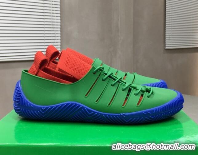 Stylish Bottega Veneta Climber Rubber Lace-up Sneakers 112208 Red/Green/Blue