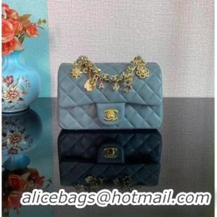 Cheapest Chanel Classic Flap Shoulder Bag Original Sheepskin leather AS2326 blue